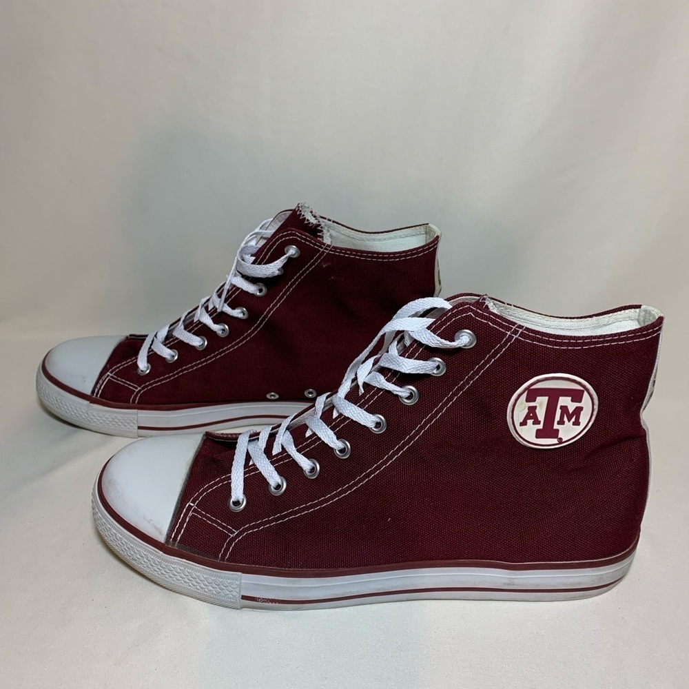 Texas A&M Aggies Men’s Burgundy High Top Sneakers Size 11 - Picture 5 of 8